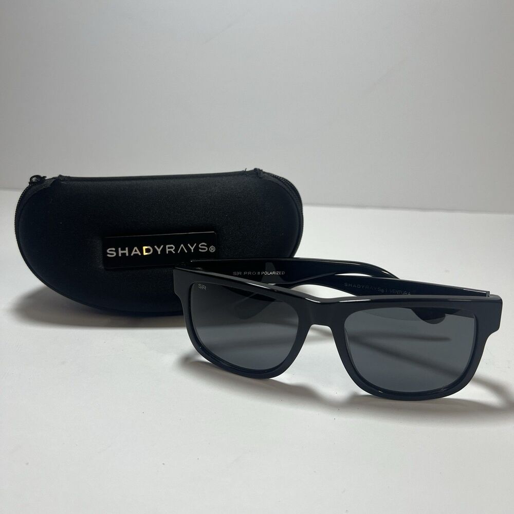 Shady Rays SR PRO II POLARIZED Men's Black Sunglasses With Hard Case Classic